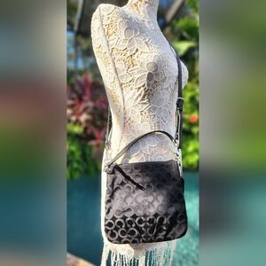 Coach Brook Op Art black convertible crossbody bag. EUC